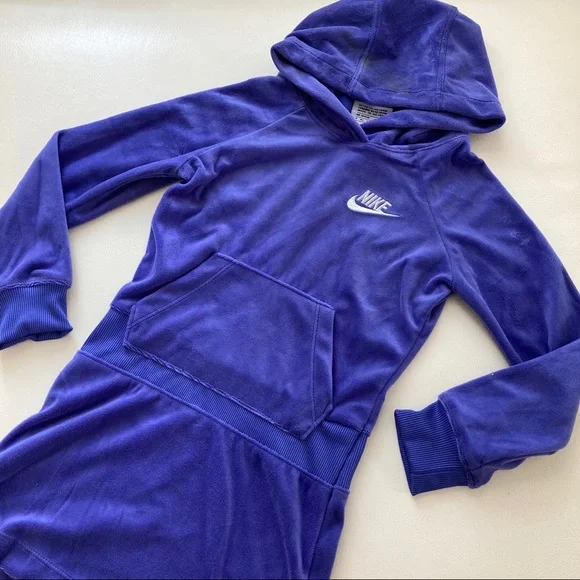 Nike Violet Cute velvet hoodie dress 2096 - Picture 3 of 5